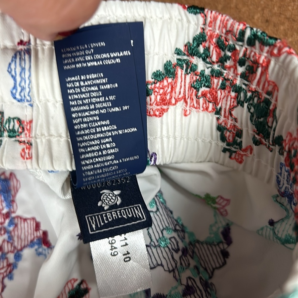 Vilebrequin Men's Watercolor Turtle Print Superflex Swim Trunks XS - Picture 12 of 16